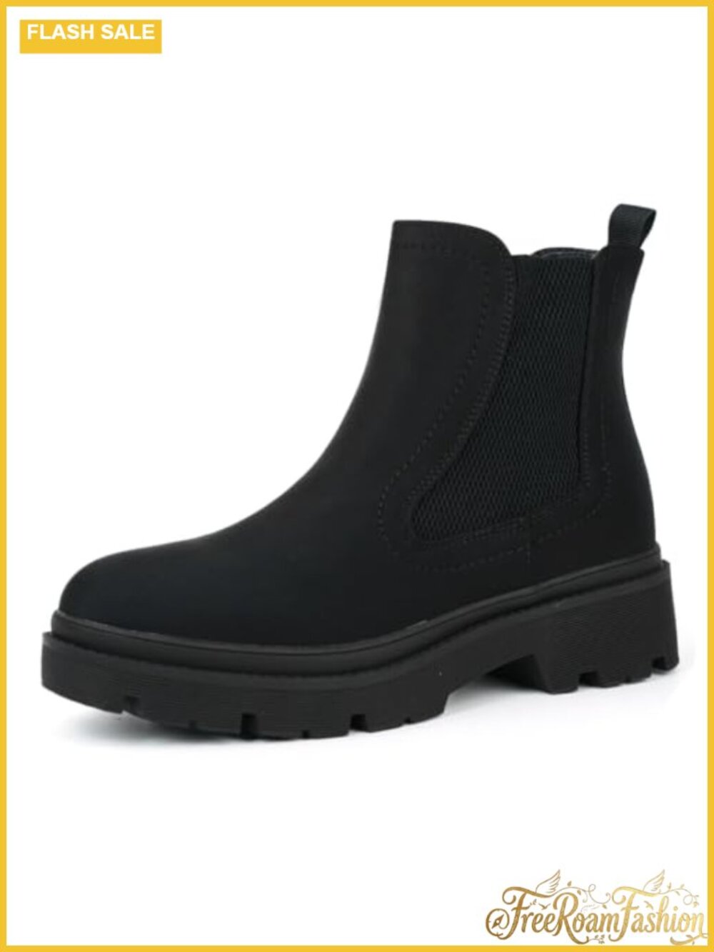 Women's Chelsea Ankle Boots Low Heel Slip On Elastic Side Comfort Work